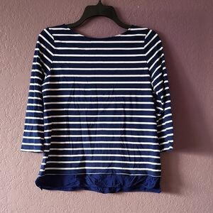 Navy Blue Striped Women's Top By St. John's Bay